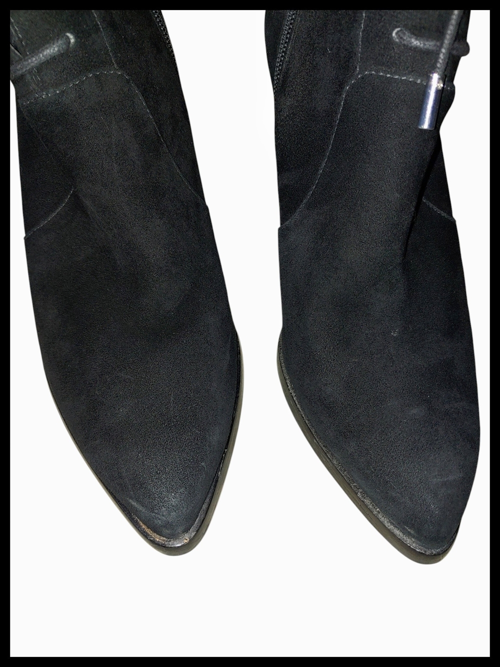 Black Suede Lace-Up Ankle Boots - Marc Fisher - Picture 3 of 9